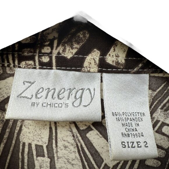 Chicos Zenergy Jacket Large (Chicos 2) Zip Front Casual Sport Stretch Brown - Picture 4 of 10